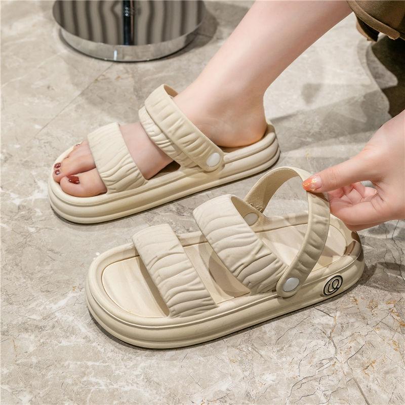 Летние босоножки с открытым носком на толстой подошве для женщин 2024 года, женские тапочки Cloud, наружные шлепанцы, зеленая платформа, акция B, 39 лет