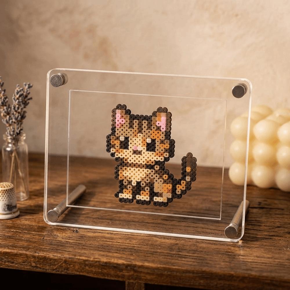 Thick Acrylic Perler Beads Display Frame with Mezzanine Picture Frame Desktop Ornament
