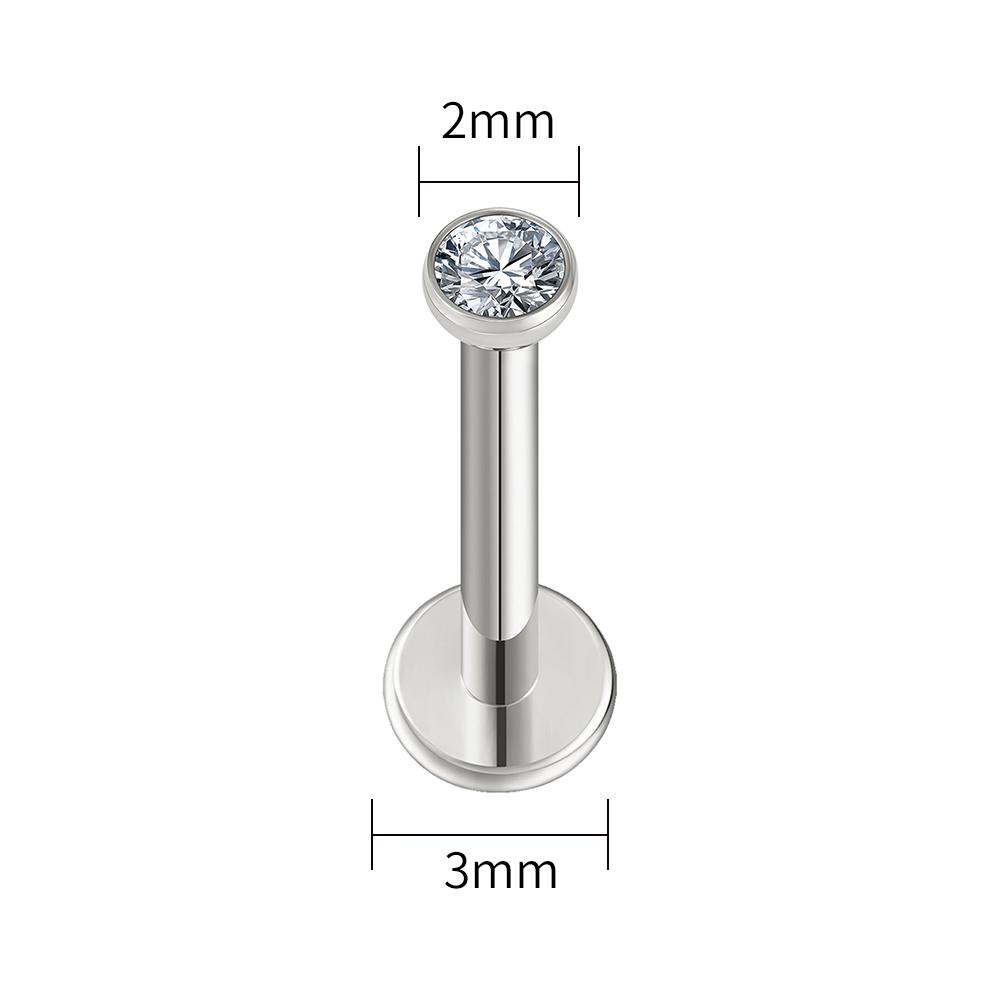 Правый Гранд ASTM F136 Титан 18G/16G Безрезьбовой Push Pin Плоская Застежка Штифт 2/2.5/3/4мм Цирконий Хрящ Трагус Хеликс Пирсинг Носа