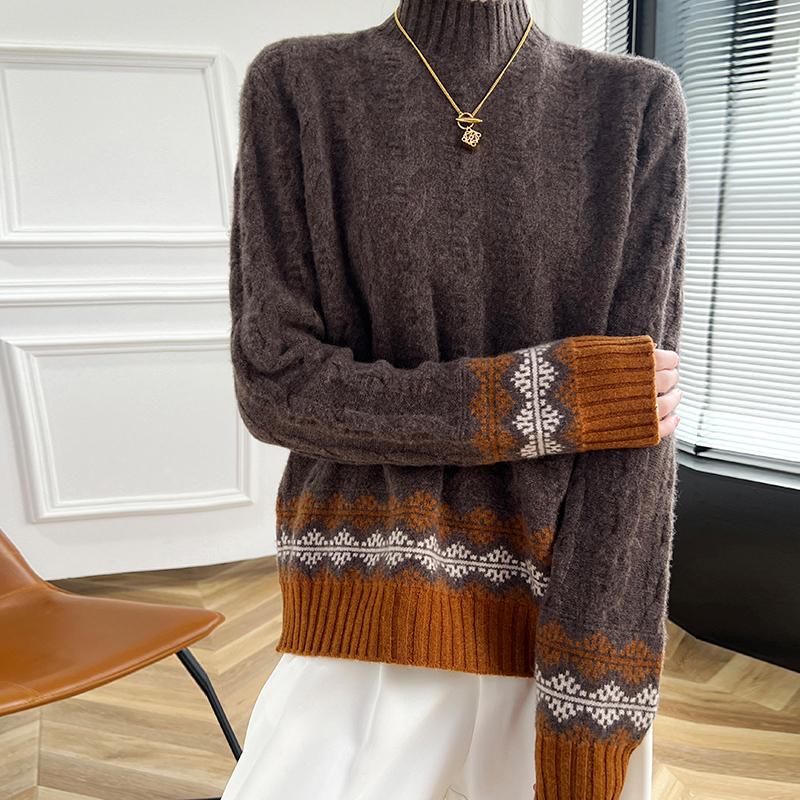 Женский кашемировый свитер Qinghe кашемир 30% кашемир 70% шерсть осенне-зимний кашемировый пуловер утолщенный мягкий и теплый