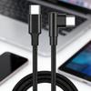 60W Power Delivery Type C Cable Right Angle Connector Nylon Braided Fast Charge And Data Cord For Phone Pad