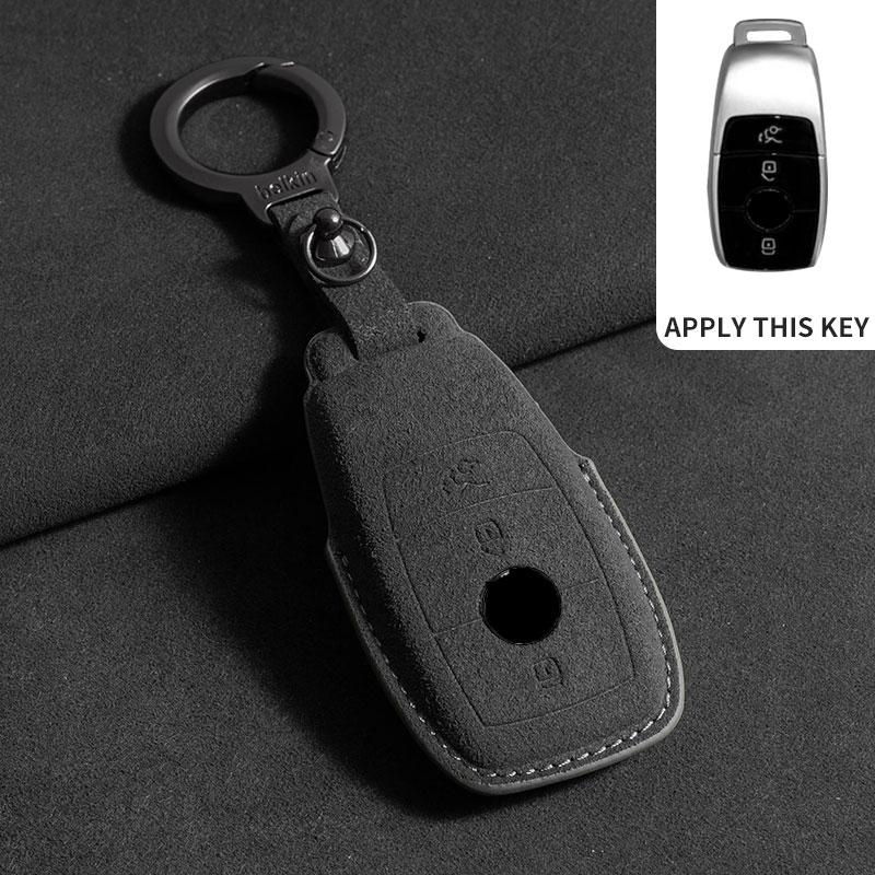 For Mercedes E Class W213 W205 E200 E260 E300 E320 AMG CLA 2018 2019 2020 Car Key Case Cover Auto Key Protected Shells Suede Fob