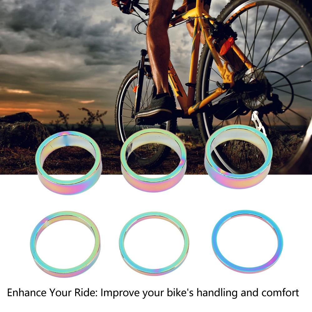 6PCS Aluminum Alloy Bicycle Headset Spacer Front Fork Stem Spacers Bicycle Accessories