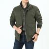 Men's Spring and Autumn Men's Casual Jackets Stand Collar Multi-Pocket Dad Jackets Thin Tops