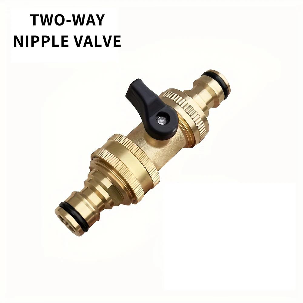 3/4" Brass Ball Valve Quick Connector - EU Thread Bidirectional Flow for Car Wash & Garden Hoses, Leakproof with Rubber Gaskets