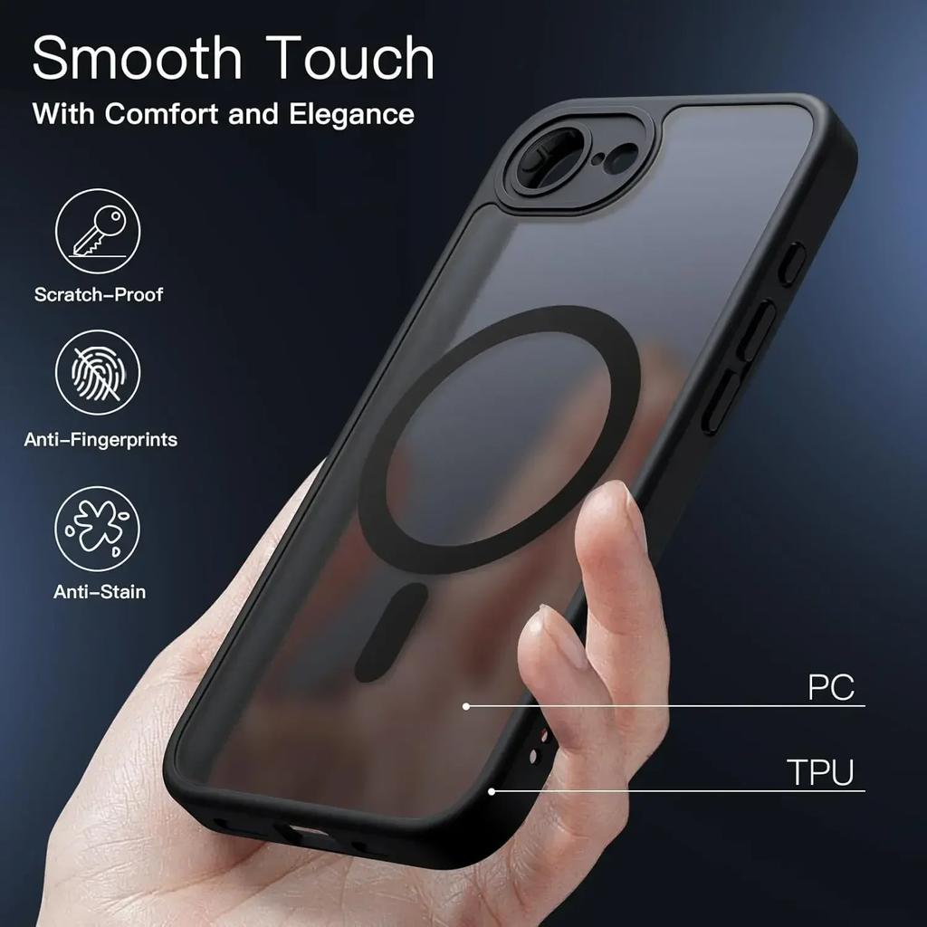Роскошный Матовый Полупрозрачный Магнитный Ударопрочный Чехол Для Iphone 17 Pro Max 16 15 14 13 12 Pro Max Plus 17 Air 16e Чехол Magsafe