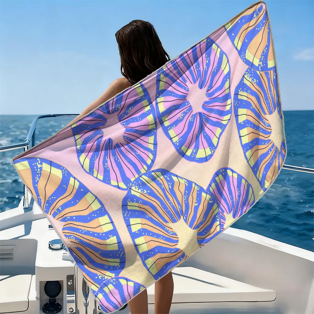 Retro FloralsBeach Towel Ultra-fine Fiber Quick Drying Absorbent Beach Swimming Vacationvacation Essentials Gifts