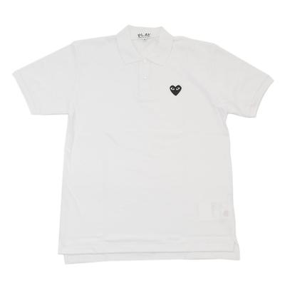 Des PLAY BLACK HEART POLO SHIRT Поло БЕЛАЯ [COMME GARÇONS] [размер XS]