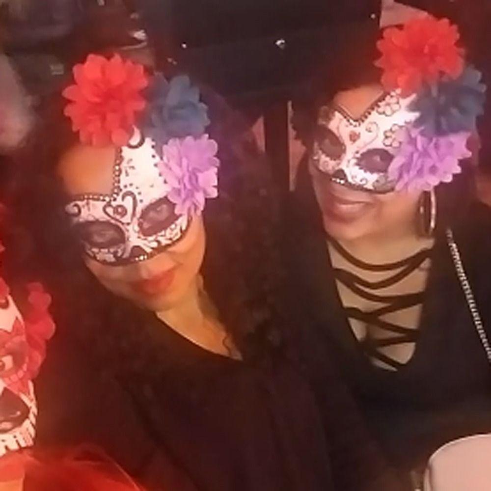 Cosplay Halloween Mask Flowers Flower Wearing Ghost Mask Mexican Day of The Dead Mask Girls Lady