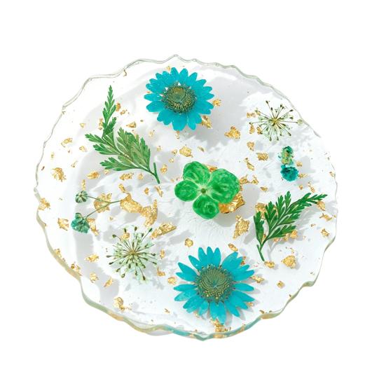 Handmade Resin Coaster Dried Flowers Cup Mat Heat-Resistant Clear Waterproof Table