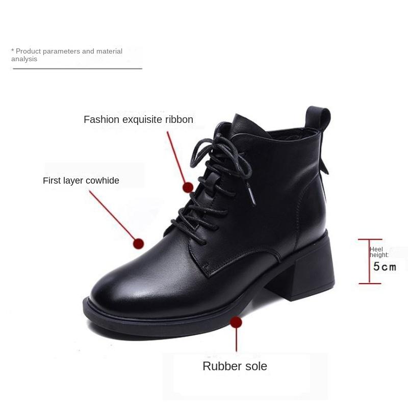 Короткие ботинки на толстом каблуке, женская хлопчатобумажная обувь, средний каблук, универсальные ботинки-мартины на шнуровке, женская обувь с высоким берцем в стиле ретро