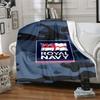 Royal Navy Flannel Blanket Soft All-Season Throw, Design for Camping, Car Travel, Hiking Sofa, Bed, Office Perfect Gift for Parties