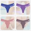 4 шт./компл., сексуальные женские хлопковые трусики, кружевные стринги, нижнее белье для женщин, нижнее белье, трусики с Т-образным вырезом и цветочным принтом, большие размеры