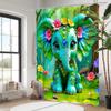 Занавеска для ванной с рисунком слона Водонепроницаемая занавеска для душа для ванной комнаты с 12 крючками Домашний декор Бесплатная доставка