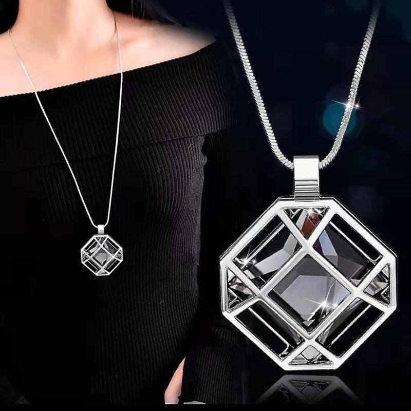 Модный квадратный полый свитер-цепочка, ожерелье, аксессуары для одежды, подвеска