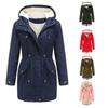 Women Coat Hooded Zipper Cotton Blend Prevent Coldness Women Jacket for Outdoor