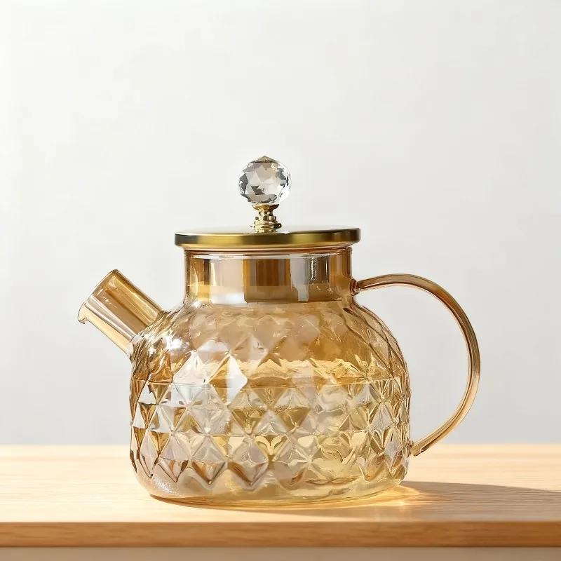 1/1.8 л Кувшин для холодной воды из высокоборосиликатного стекла, красота, здоровье, чайник, заварник для чая, китайский чайный сервиз, самовар, набор для чая матча, чайный набор
