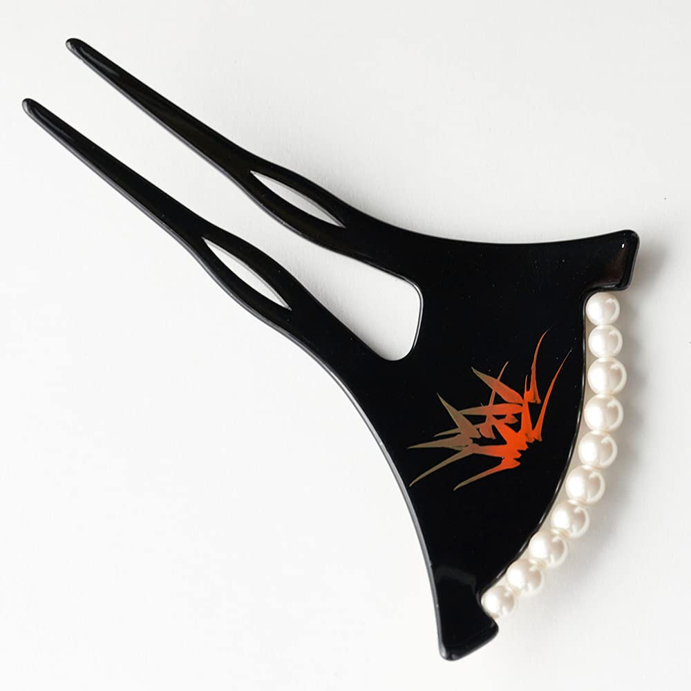 Kanzashi Makie Japanese Style Hair Ornament Cherry Blossom Pearl Everyday Use Made In Japan Kanzasi Watmosphere Hair Accessory After Party Kimono