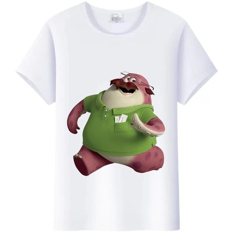 Kawaii Monsters, Inc. T-Shirt White Female TShirt Short Sleeve Tops James -P- Sullivan Funny Mr.Q Graphic Tees Unisex