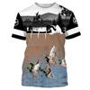 2024 New Summer Camouflage Hunting 3D Fashionable Printed Animal T-shirt Casual Men's Clothing Top Short Sleeve T-shirt