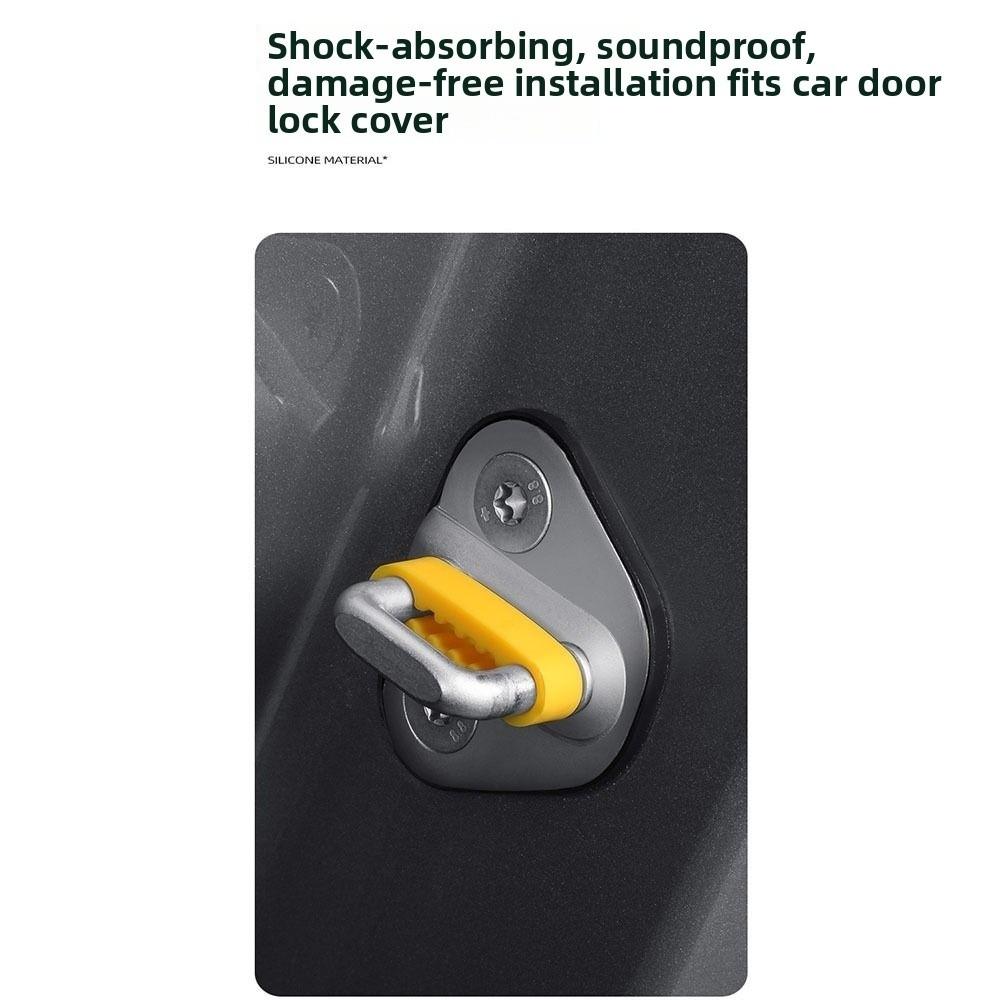 Soundproofing Car Door Lock Protectors Silicone Sound Damper Door Lock Buffer for Quieter Closing