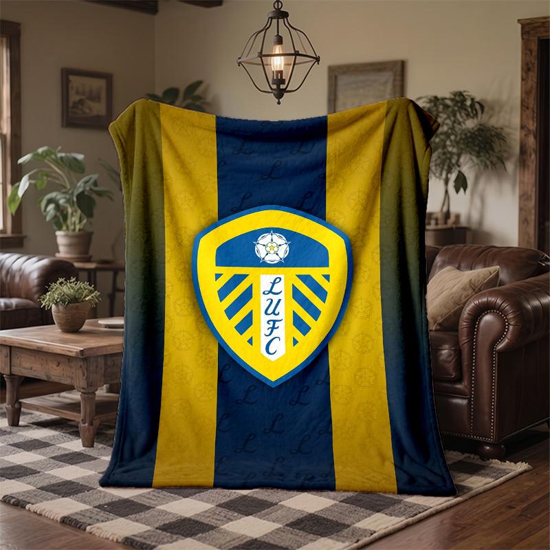 Флисовое одеяло в тематике Leeds United Уютное Мягкое Плюшевое Одеяло Для Спальни Дивана Путешествий