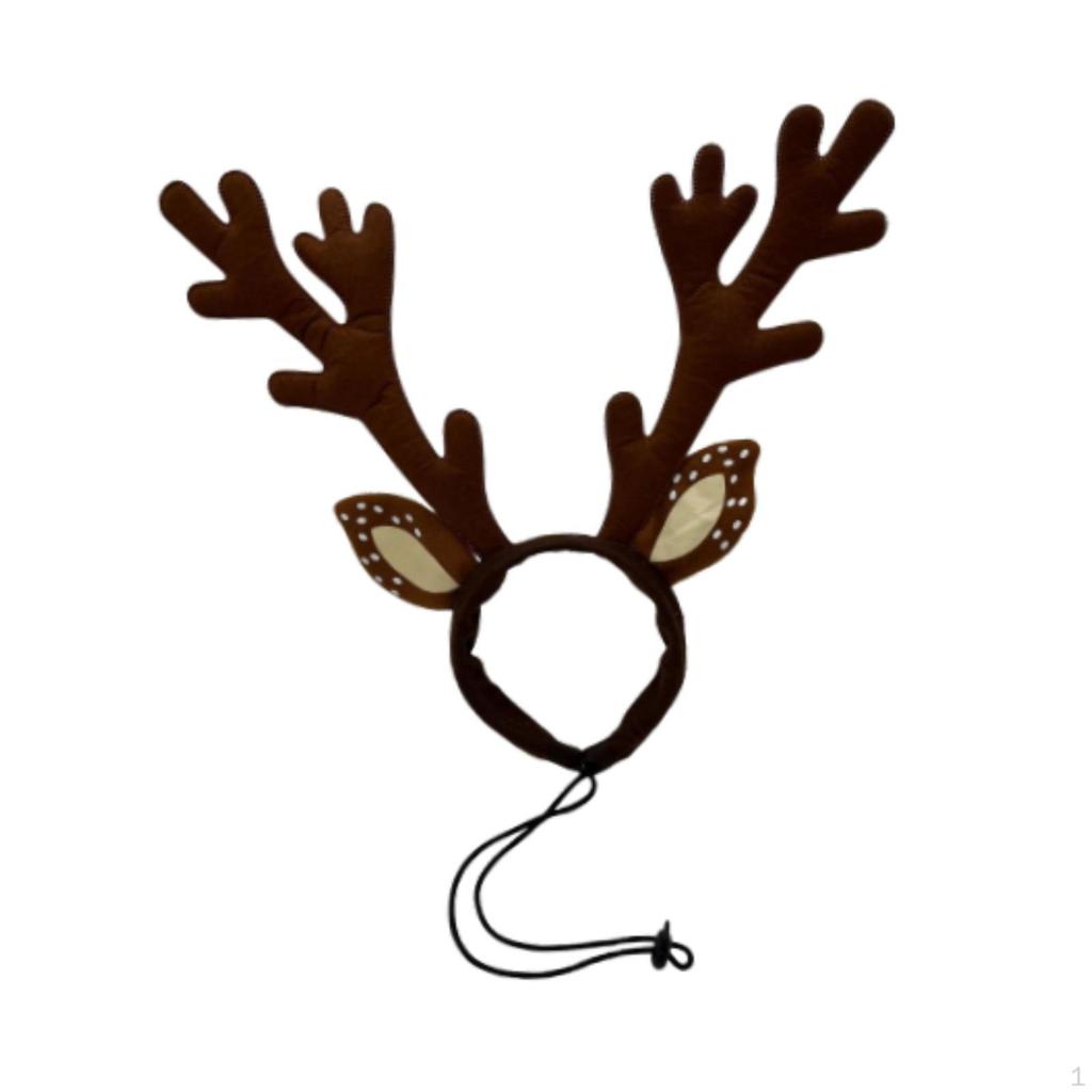 Christmas Reindeer Dog Headband Antlers Xmas Hair Loop Classic Elk Headwear for