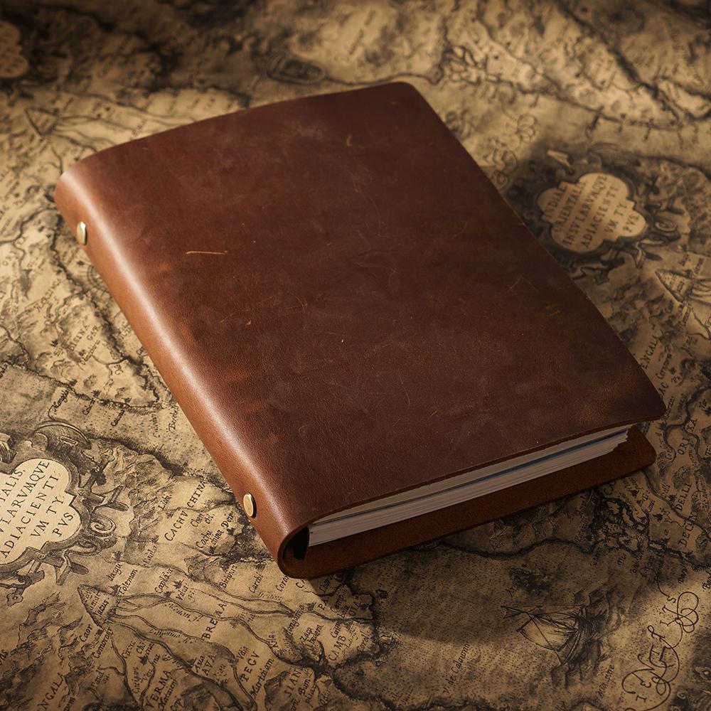 Stylish Crazy Horse Leather Travel Journals Eco Friendly Paper A5 Notebook Notepad Business Gift Promotional Diary Custom