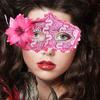 Сверкающая половина лица с цветочным декором и блестками, дизайн, сверхлегкая маска для Хэллоуина, маскарадная вечеринка, реквизит