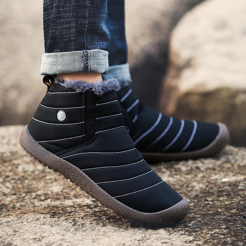 Специальные водонепроницаемые зимние ботинки мужские и женские бархатные утепленные хлопковые ботинки закрывают ноги зимняя обувь обычный магазин