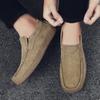 Men's Suede Leather Comfort Soft Sole Driving Shoes High Quality Flats Male Walking Loafers Shoes Slip-on Daily Commute Shoes