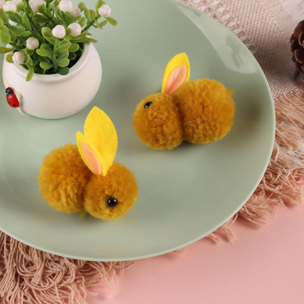 Large Cartoon Rabbit Pompom Hair Clip & Scarf Pin - DIY Creative Accessory for Bags & Clothing