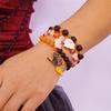 3pcs Haunted House Pumpkin Pendant Bracelet Gothic Style Colorful Beaded Bracelet  Gifts