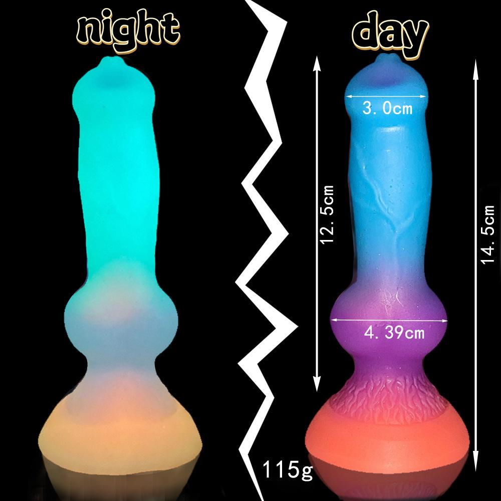 Светящийся в темноте реалистичный собачий дилдо - Фантазийная игрушка в форме животного для женщин, Взрослая секс-игрушка из жидкого силикона, Сверхмягкий стимулятор пениса