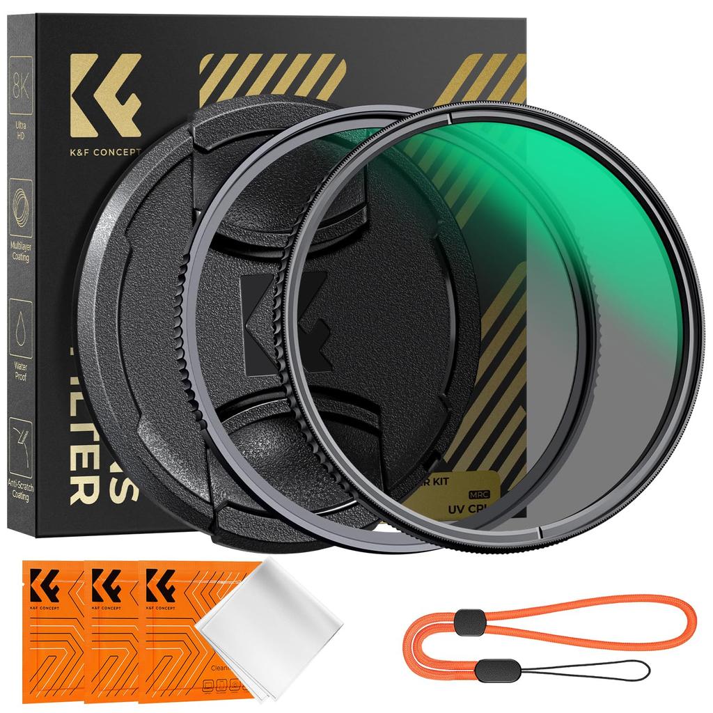 Concept 77mm Filter Set Lens Protection Filter CPL Filter Lens Cap Cleaning Cloth 28 Layer Coating Thin Frame Lens Protection Reflection Removal Water
