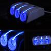 120W Car 3 Cigarette Lighter Sockets Splitter 2USB Ports Charger Power Adapter