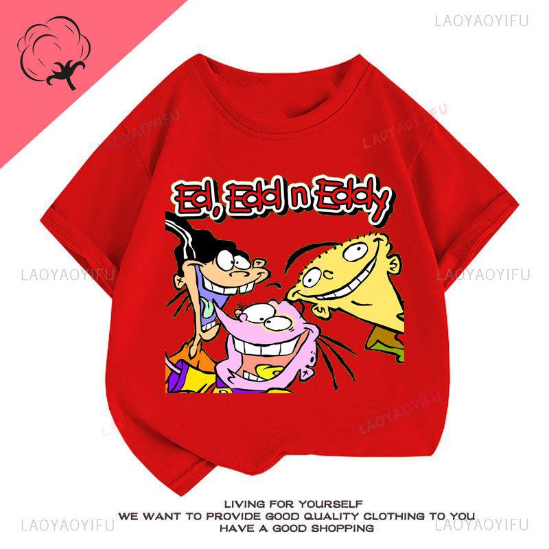 Ed Edd Eddy Boy Рубашка Эстетичные Мультяшные Персонажи Одежда для Фанатов Кавайи Комикс Повседневная Забавная Футболка с Принтом для Девочки Хлопок Унисекс Топ