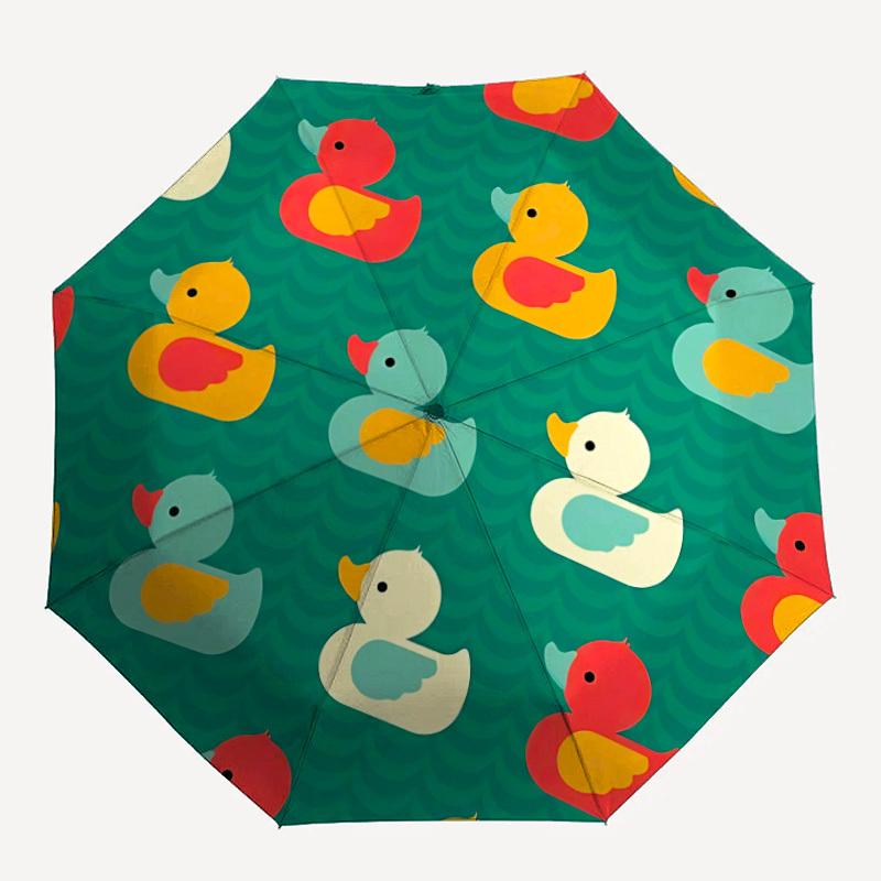 1pc Duck Pattern Automatic Opening/Closing Folding Umbrella with 8 Ribs,Portable Sunshade Umbrella Birthday and Holiday gifts yy251231120