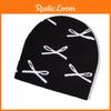 Minimalist Knit Cap With Bow For Unisex Fall Winter Outdoor Casual Use