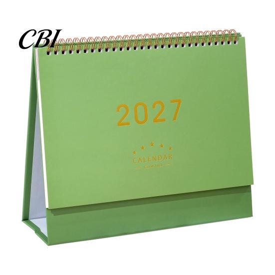 Large Desktop Calendar 2027 Desk Calendar, Standing Flip Minimalist Gold Foil Cover Daily Planner for Office Monthly Planner, Thick Paper Note Taking,