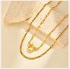 Trendy Layered Necklace for Women, 18K Gold Plated Stainless Steel Link Chain Modern Minimalist Jewelry