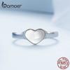 BAMOER, стерлинговое серебро 925 пробы, полированное кольцо «Свет и тень, любовь», регулируемое кольцо с отверстием в форме сердца для женщин, подарок на день Святого Валентина