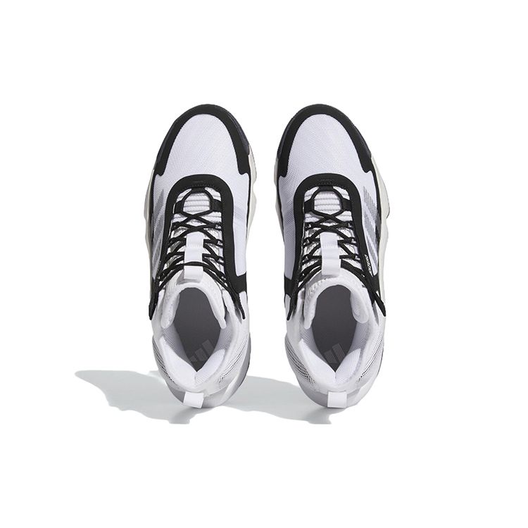 Adidas Adizero Select Модные Универсальные Нескользящие Прочные Легкие Кроссовки Мид-Топ для Баскетбола Унисекс Белые Черные Серебристые IE9322