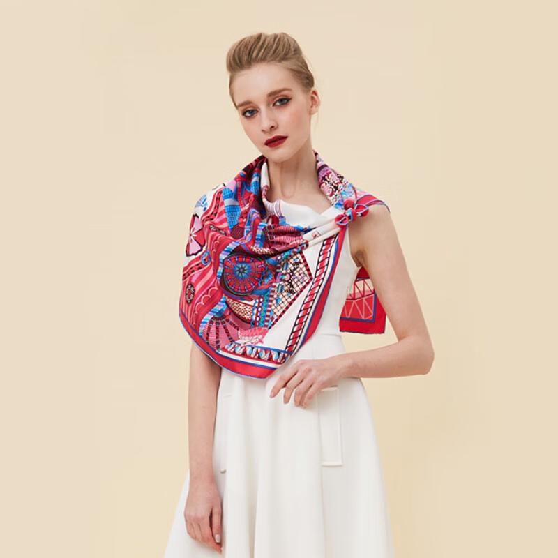 Aurora Santorini Dream 100% Mulberry Silk Scarf