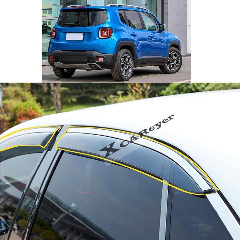 Для Jeep Renegade 2016 2017 2018 Стайлинг-наклейка на кузов автомобиля Пластиковый дефлектор боковых окон Защита от дождя/солнца Вентиляционное отверстие