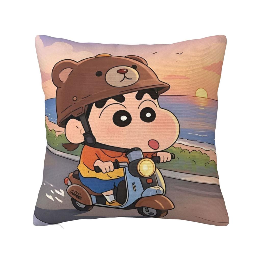 Decorative Pillowcase Crayon Shin-Chans Cartoon Anime Merchandise Seater Pillow Case Cover Square Style Multiple Sizes