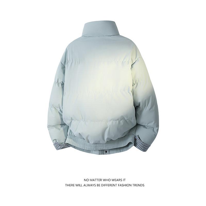 Men Faux Layered Thick Warm Winter Cotton Jacket Loose Trendy
