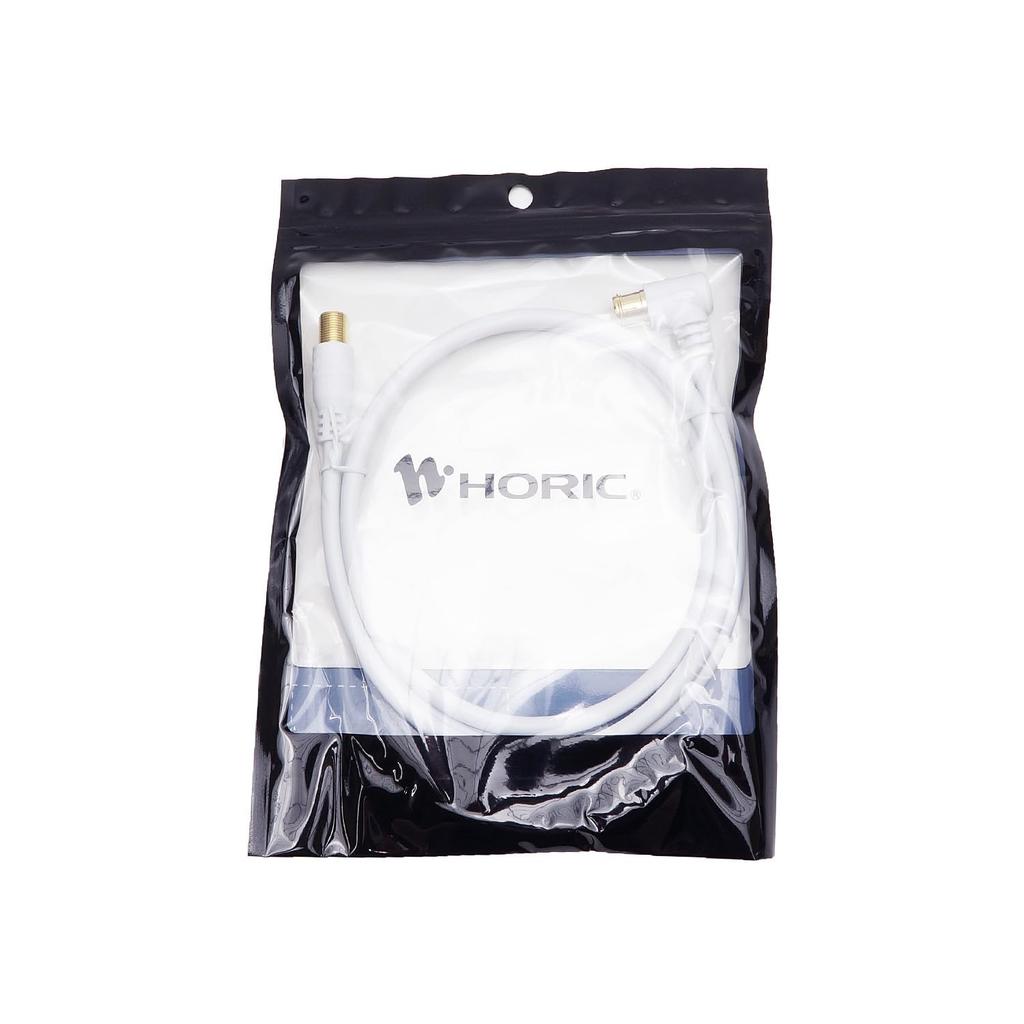 Удлинительный антенный кабель Horlick для ТВ 1 м вещательный белый разъем [4K8K (3224МГц)/BS/CS/Наземный цифровой/Совместимый с CATV] F-типа, гнездовой/L-типа