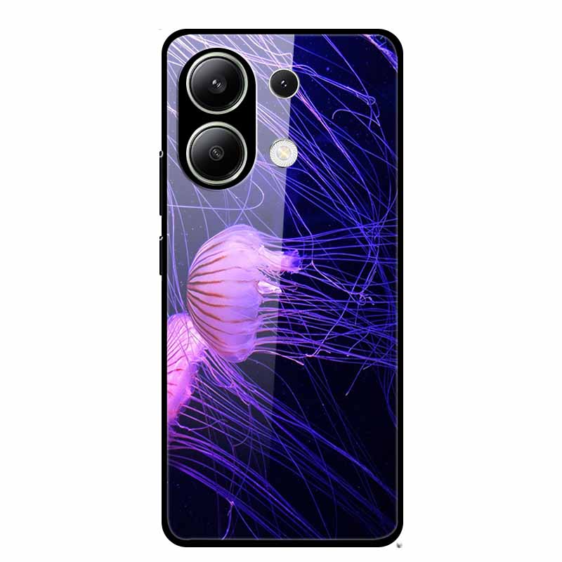 Стеклянный чехол для Xiaomi Redmi Note 13 Чехол Мягкий бампер Закаленное стекло Жесткая задняя крышка Для телефона Redmi Note 13 Pro Чехол Funda Coque
