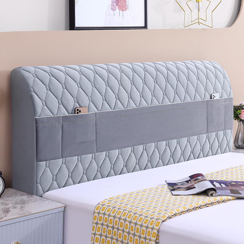 Off-white Thickened Upholstered Headboard Cover - Full Size, Simple and Soft